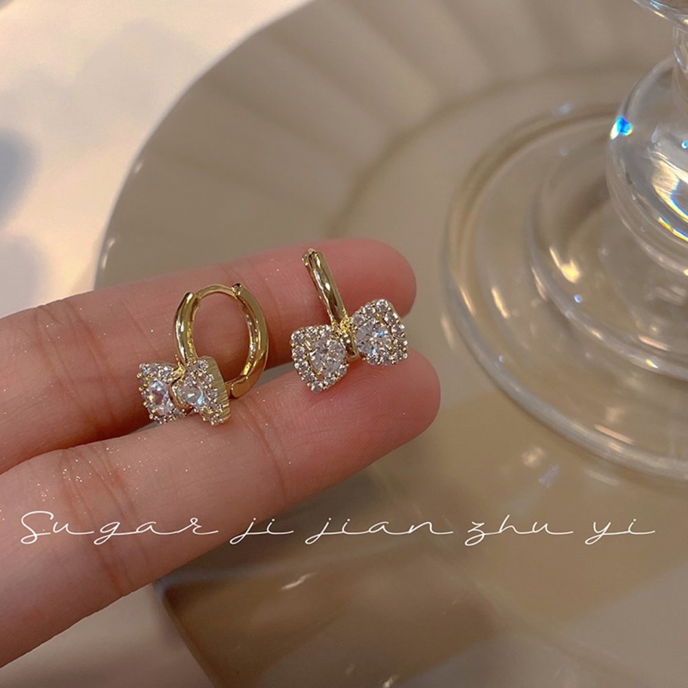 Bow Zircon Earrings